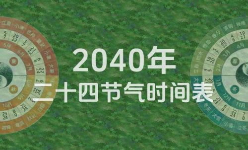 2040年节气表
